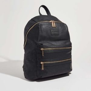 The Honest Co. Black leather Diaper Bag Backpack unisex diaper bag HONEST City